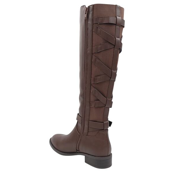 Thalia Sodi Women Veronika Knee High Riding Boots Size US 6M Brown Faux Leather - Picture 3 of 5